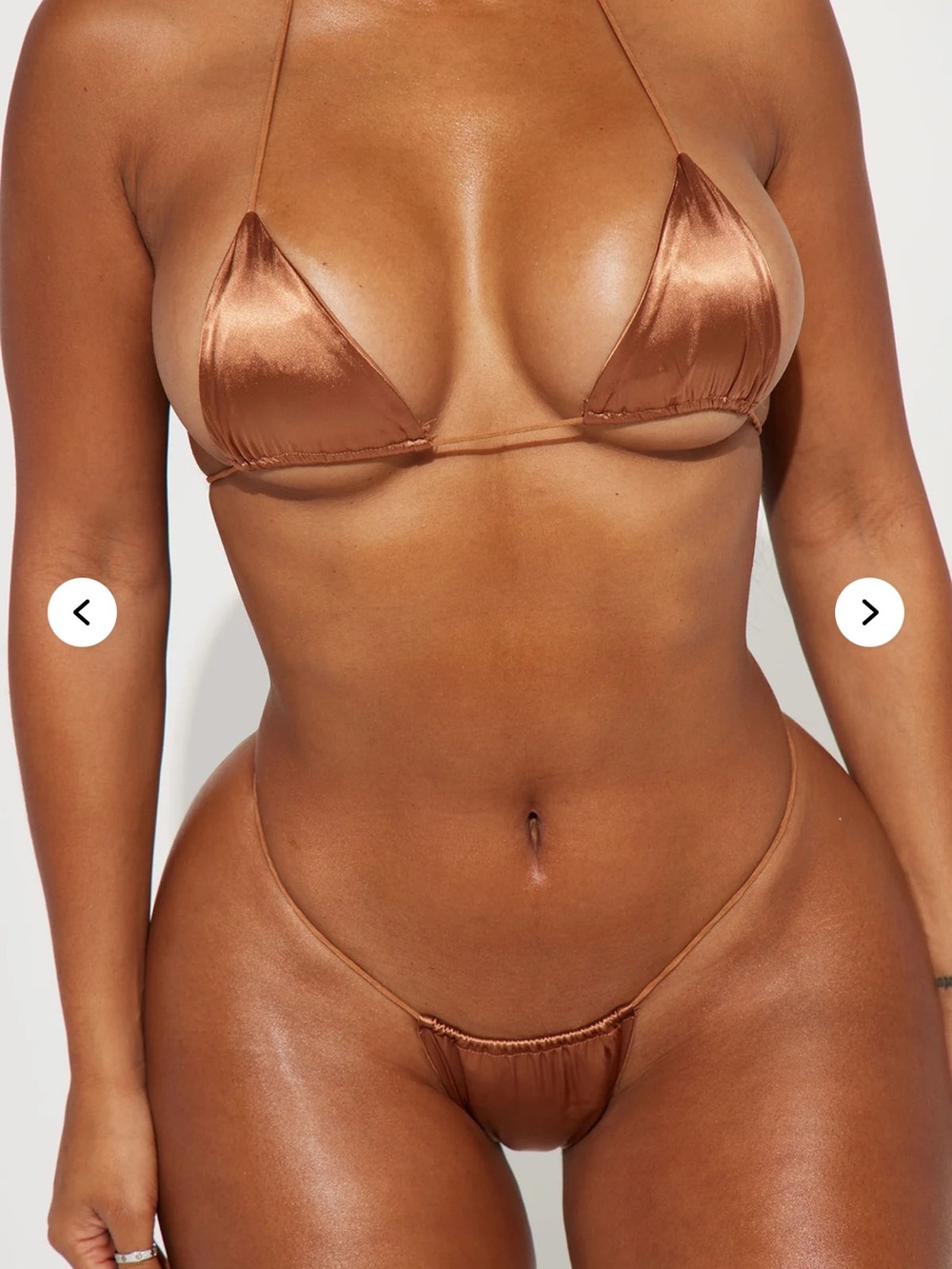 Triangle String Bikini Set in Copper Brown